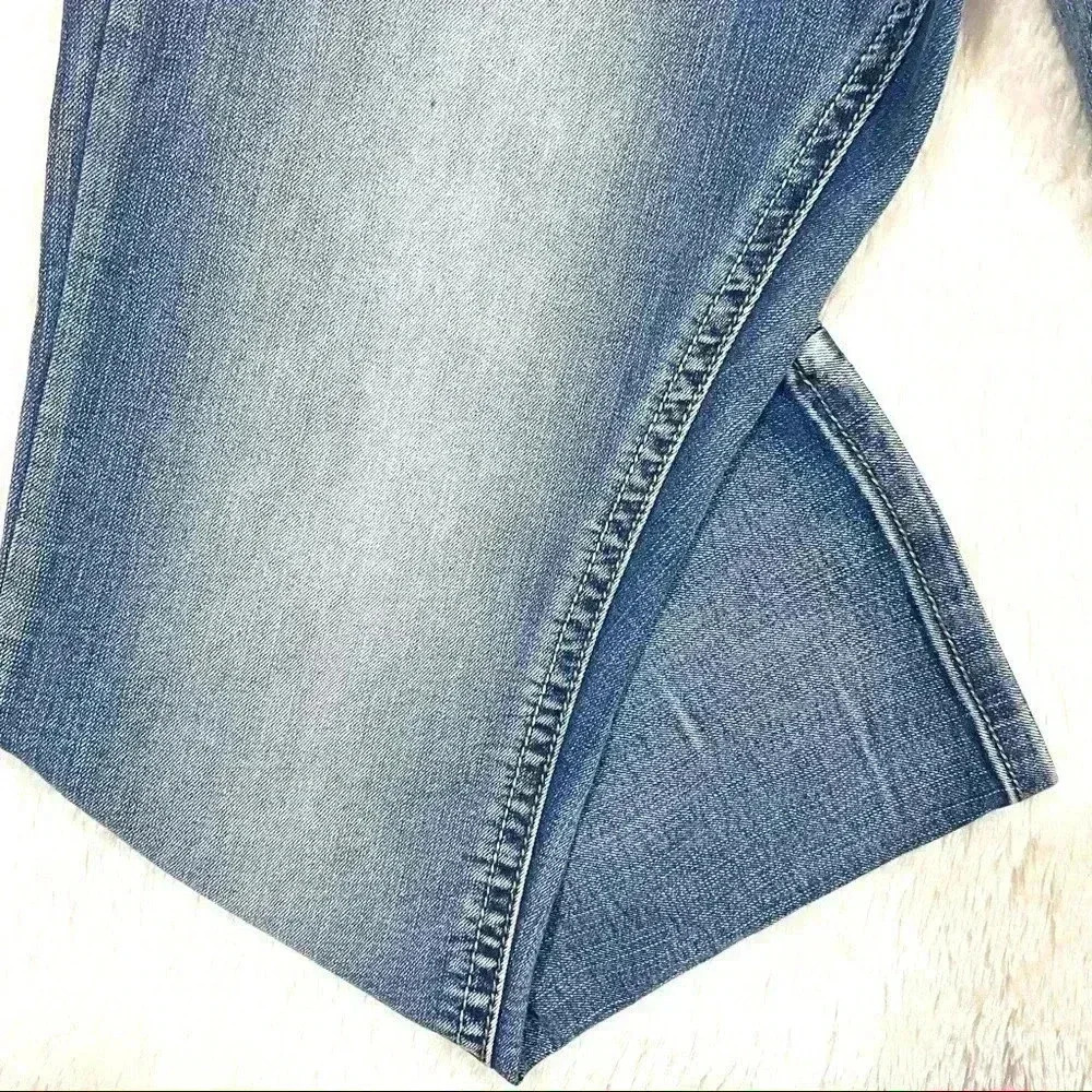 Indigo Blue Secret Fit Belly Flap Picket Stretch Western Maternity Crop Jeans L - Picture 14 of 16